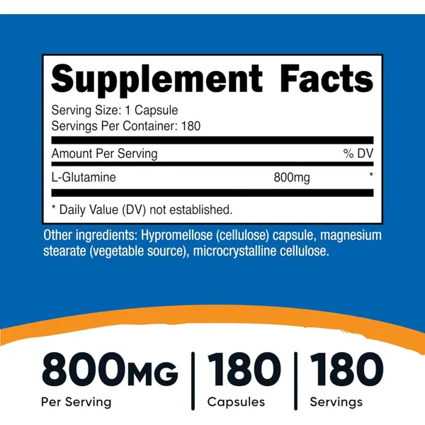 Nutricost L-Glutamine 800 mg Capsules